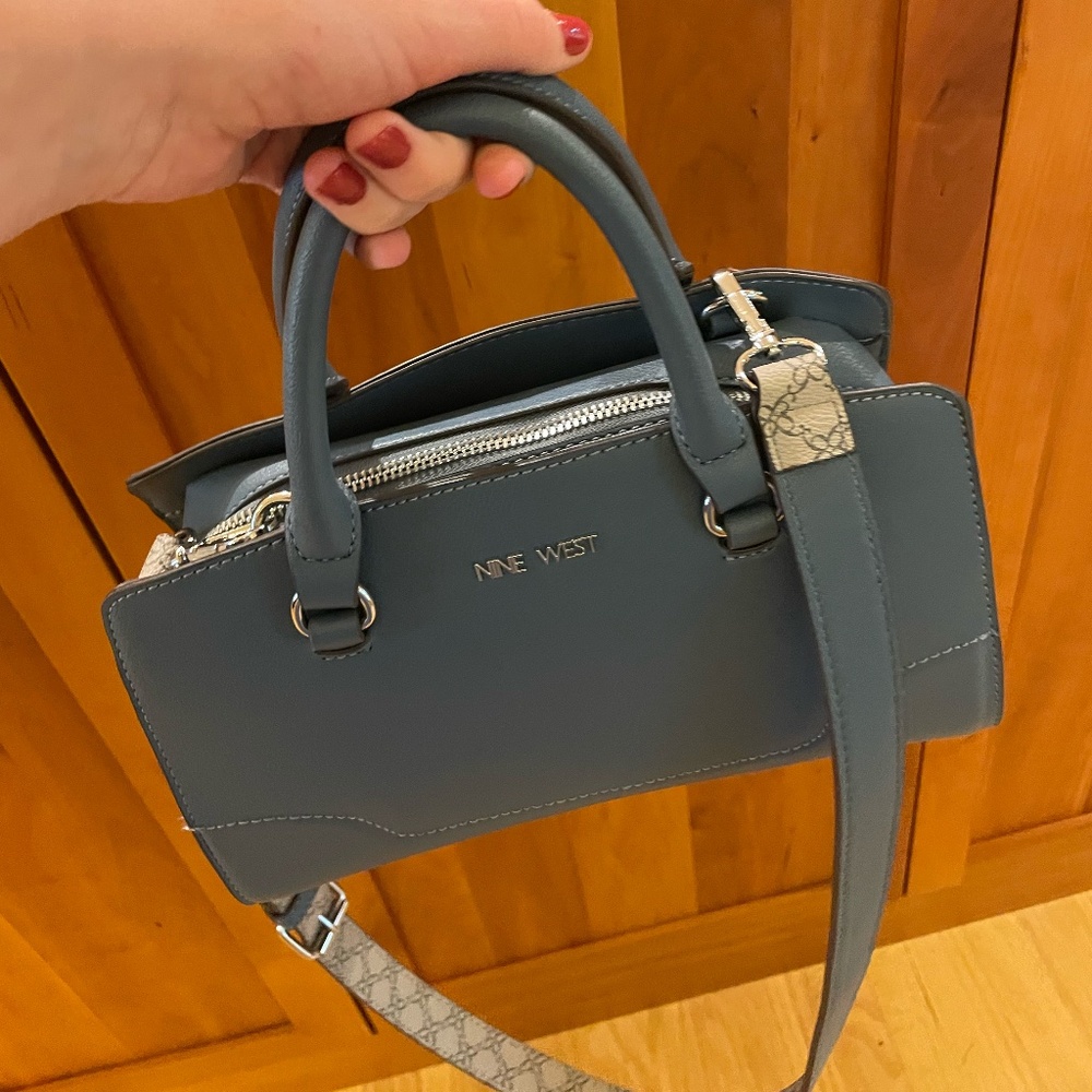 Blue Nine West handbag.
